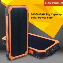 Buy two 10% off Solar power bank large capacity 50000mAh portable usb charger 18650 cell for iPhone Samsung banco