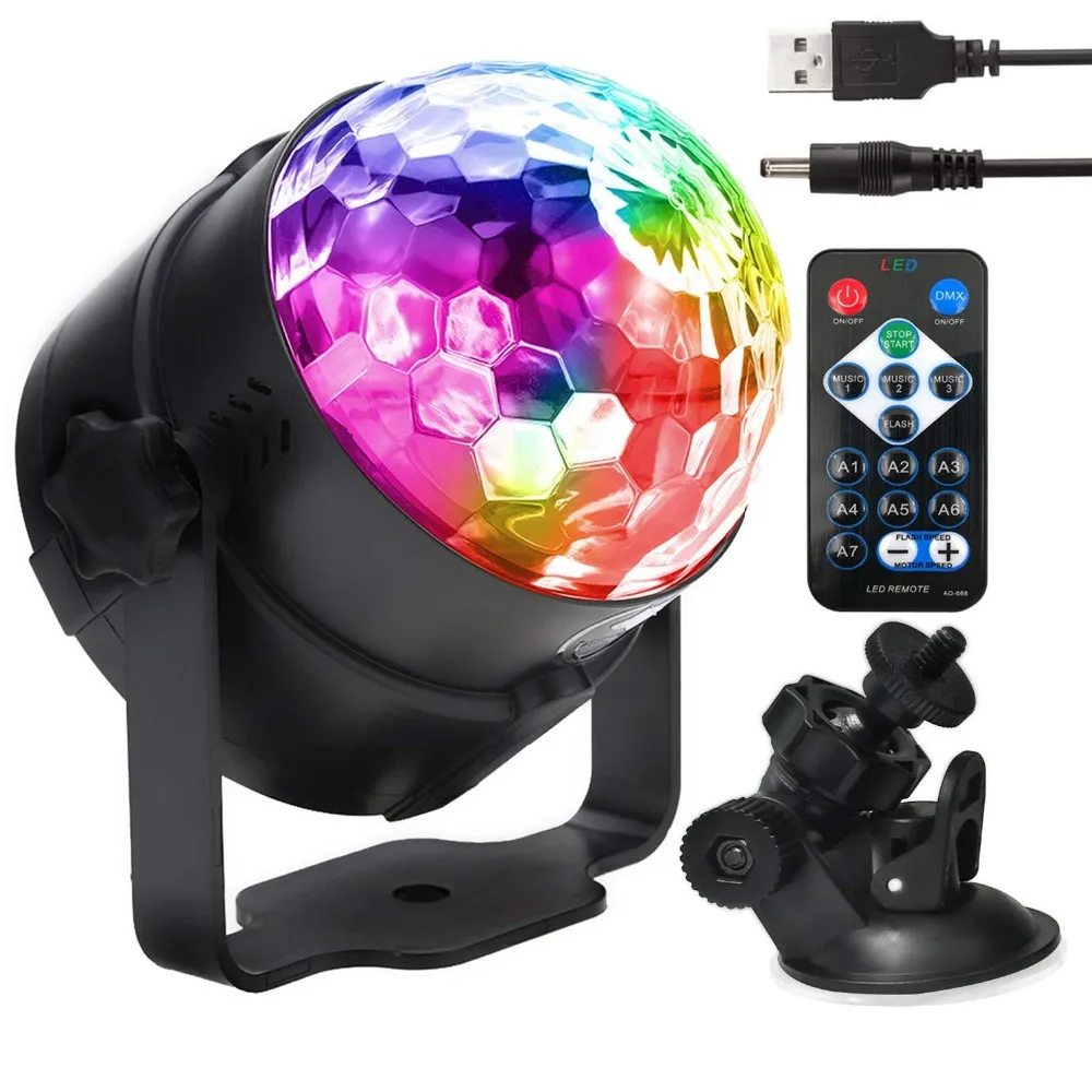 Led Disco Light Stage Light voice control Remote USB Car sucker DJ effect Lamp Music Christmas 7color Party led Magic Ball light
Led Disco Light Stage Light voice control Remote USB Car sucker DJ effect Lamp Music Christmas 7color Party led Magic Ball light
