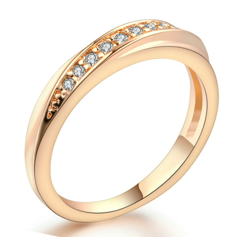 AMORUI Simple Round Wedding Band AAA Cubic Zirconia Engagement Ring Bijoux Bague Femme Rose GoldSilver Ring Anillos Mujer Gift (6)