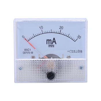 ELEG-DC 0-30MA Analog Current Panel Meter Ammeter 85C1 30MA, White