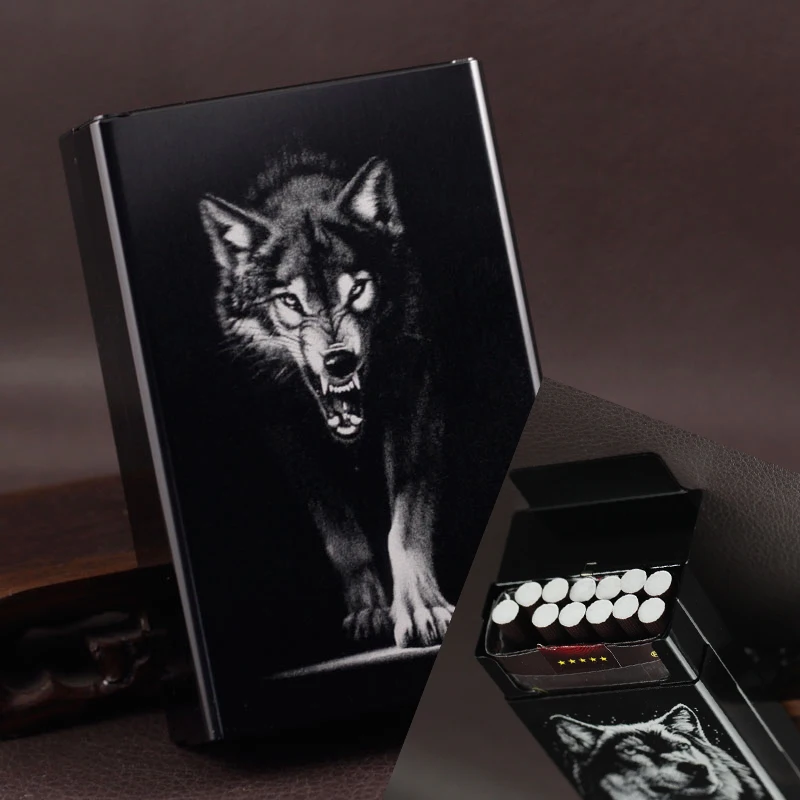Fashion Cool Cigarette Case Cigar Supplies Storage Box Automatic Metal Personality Design Garnett Suitable For Conventional Ciga
Fashion Cool Cigarette Case Cigar Supplies Storage Box Automatic Metal Personality Design Garnett Suitable For Conventional Ciga