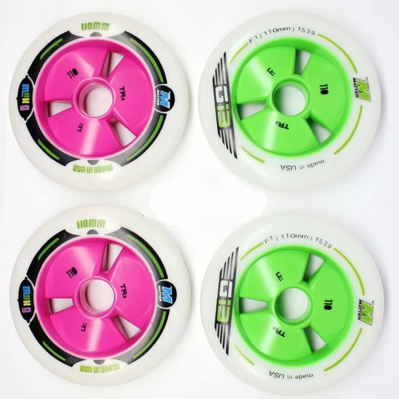 6 pieces G13 F1 Speed Skating Racing Wheels with Green MATTER Gi3 110mm 100mm 90mm Size for Indoor Outdoor Marathon Sports
6 pieces G13 F1 Speed Skating Racing Wheels with Green MATTER Gi3 110mm 100mm 90mm Size for Indoor Outdoor Marathon Sports