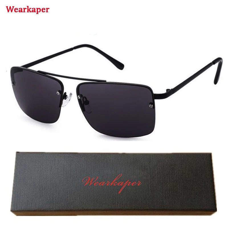WEARKAPER Vintage Matrix Sunglasses Men Black Rimless Eyewear Driving UV400 Sun Glasses Male Fishing Glasses
WEARKAPER Vintage Matrix Sunglasses Men Black Rimless Eyewear Driving UV400 Sun Glasses Male Fishing Glasses