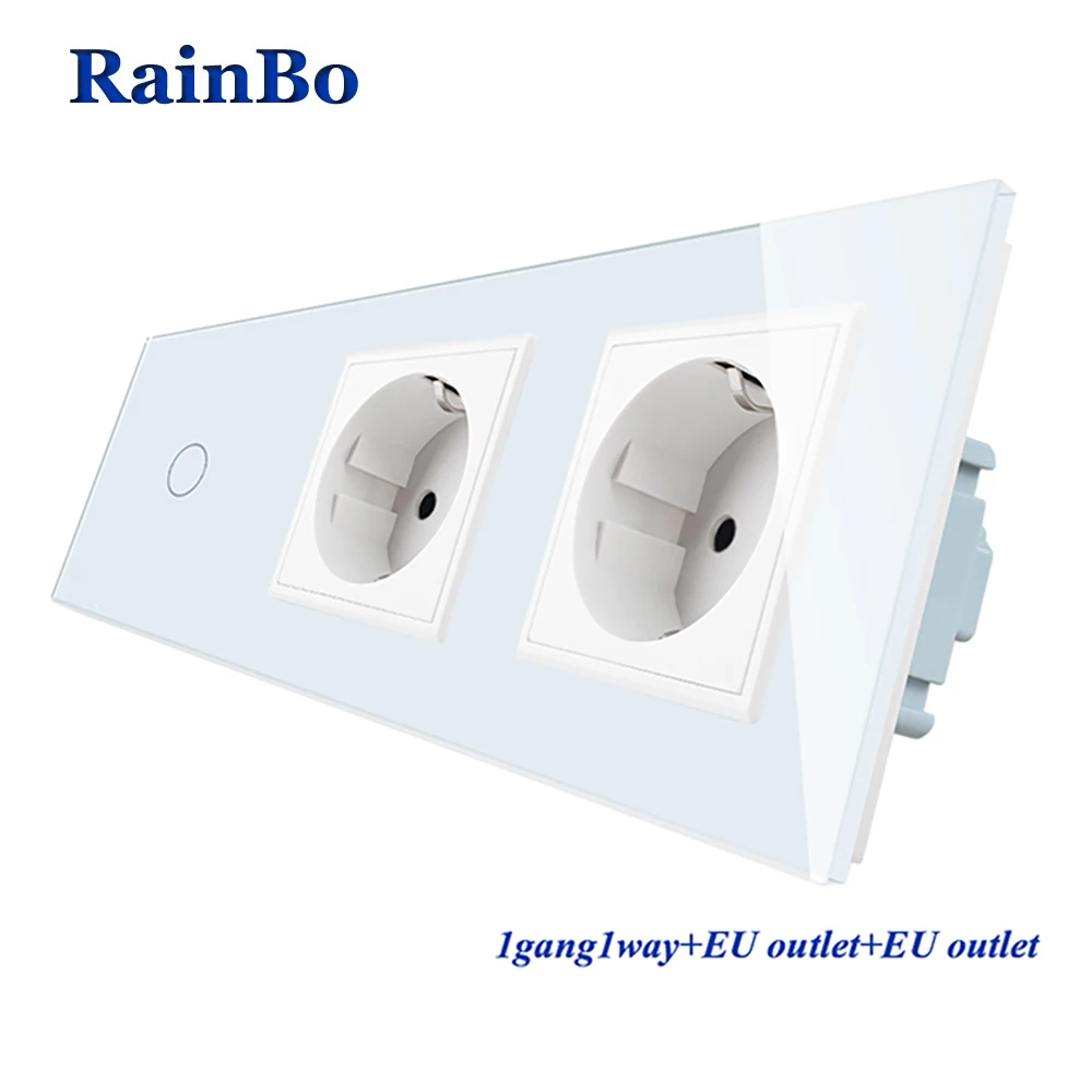 RainBo Crystal-Glass Panel-Electronic-Wall Socket-EU Touch-Switch Control-Screen Wall-Light-Switch 1gang-1way A39118E8ECW/B
RainBo Crystal-Glass Panel-Electronic-Wall Socket-EU Touch-Switch Control-Screen Wall-Light-Switch 1gang-1way A39118E8ECW/B