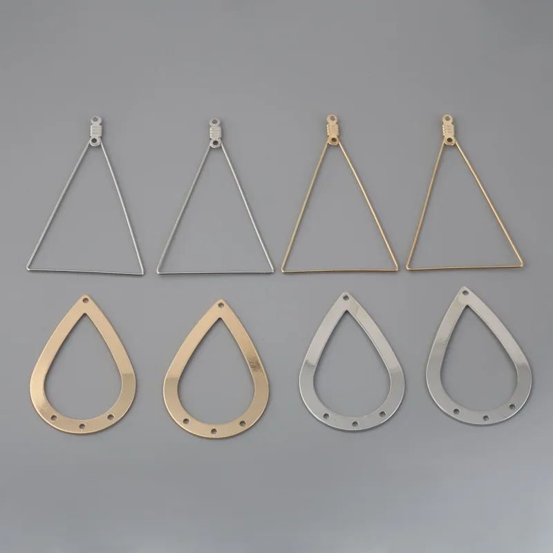 Hole Earrings Pendant Silver Gold Water-Drop Long Triangle Metal Charms Earring Findings for DIY Jewelry Making Accessories
Hole Earrings Pendant Silver Gold Water-Drop Long Triangle Metal Charms Earring Findings for DIY Jewelry Making Accessories