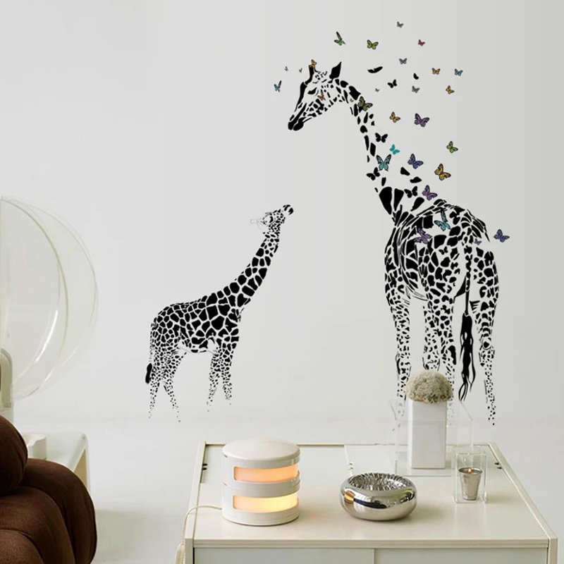 Large 130cm Giraffe Wall Sticker Removable Vinyl Wall Decals Wild Animals Butterfly Black For Home Living Room Decoration SK9067
Large 130cm Giraffe Wall Sticker Removable Vinyl Wall Decals Wild Animals Butterfly Black For Home Living Room Decoration SK9067