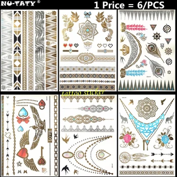 Nu-TATY 6PCS/lot Gold totem Temporary 3D Makeup Tattoos Henna Tatuagem Body Art Tatoo Flash Sticker Swimsuit Makeup Tool
Nu-TATY 6PCS/lot Gold totem Temporary 3D Makeup Tattoos Henna Tatuagem Body Art Tatoo Flash Sticker Swimsuit Makeup Tool