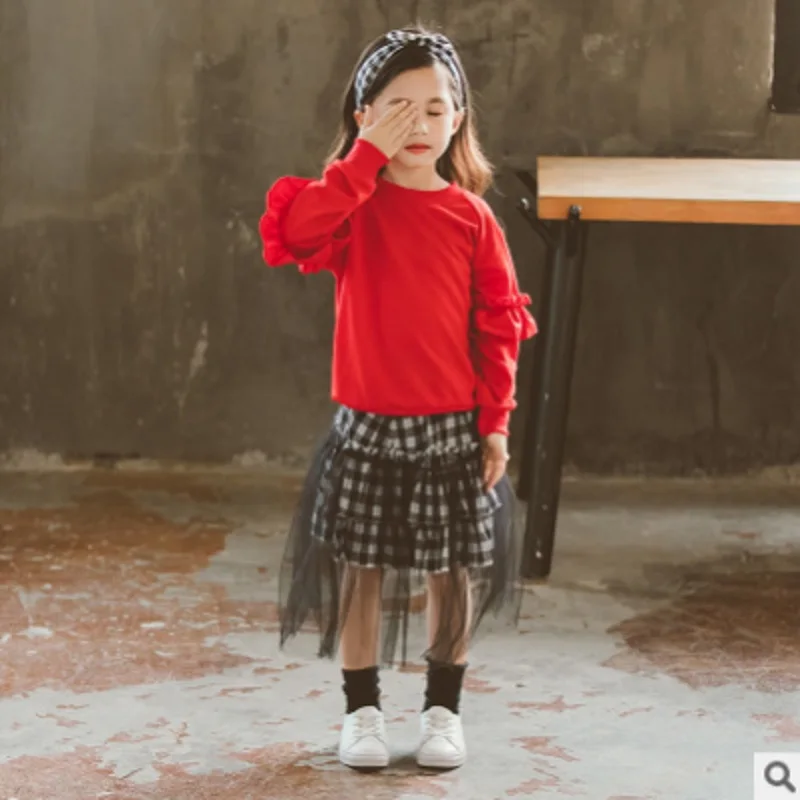 Girls Hoody Mesh Dress Clothing Set 2019 New Spring and Autumn Kids Clothes Sets Children Sets Plaid Color Size110-160 ly083
Girls Hoody Mesh Dress Clothing Set 2019 New Spring and Autumn Kids Clothes Sets Children Sets Plaid Color Size110-160 ly083
