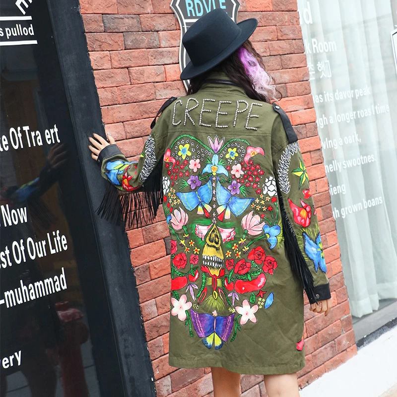 SexeMara Korean rivet wild coat printing tassel zipper Windbreaker free shipping
SexeMara Korean rivet wild coat printing tassel zipper Windbreaker free shipping