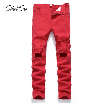 Silentsea Street Style Men Jeans Red Color Wash Destroyed Ripped Jeans Men Plus Size 28-42 Broken Pants Hip Hop Skinny Jeans
Silentsea Street Style Men Jeans Red Color Wash Destroyed Ripped Jeans Men Plus Size 28-42 Broken Pants Hip Hop Skinny Jeans