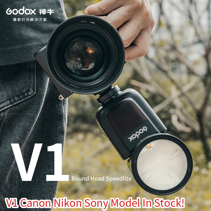 Godox V1 Speedlight V1C V1N V1S V1F V1O V1P TTL HSS 1/8000s Li-ion Battery Speedlite Flash for Canon Nikon Sony Fuji Pentax
Godox V1 Speedlight V1C V1N V1S V1F V1O V1P TTL HSS 1/8000s Li-ion Battery Speedlite Flash for Canon Nikon Sony Fuji Pentax