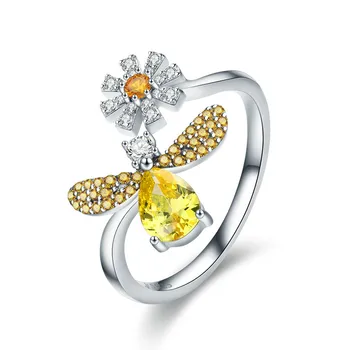 100% Authentic 925 Sterling Silver Fashion Bee with Daisy Flower Open Size Finger Ring for Women Party Jewelry SCR348
100% Authentic 925 Sterling Silver Fashion Bee with Daisy Flower Open Size Finger Ring for Women Party Jewelry SCR348