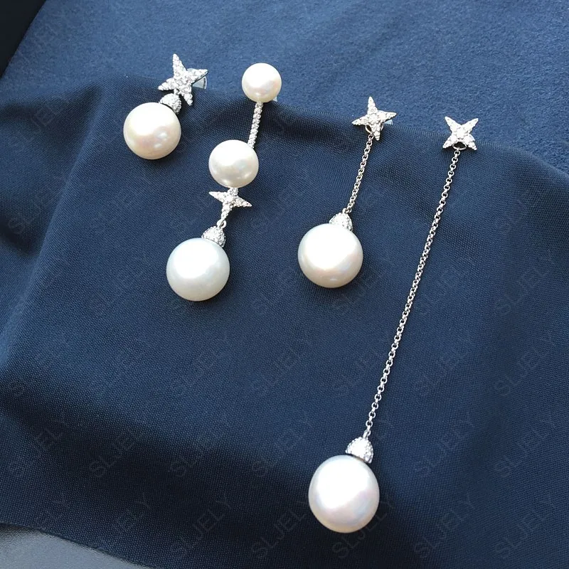 SLJELY Elegant 925 Sterling Silver Pave Cubic Zirconia Star Freshwater Pearl Drop Earrings Women Monaco FESTIVAL Jewelry Series
SLJELY Elegant 925 Sterling Silver Pave Cubic Zirconia Star Freshwater Pearl Drop Earrings Women Monaco FESTIVAL Jewelry Series