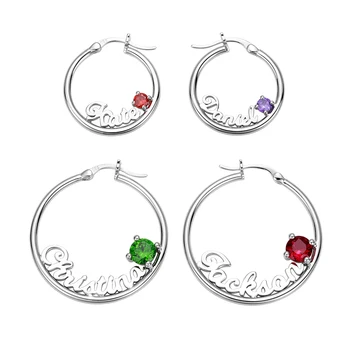 Wholesale Custom Name Earrings Crystal Earring Big Round Circle Silver Nameplate Earrings for Women Gift Party
Wholesale Custom Name Earrings Crystal Earring Big Round Circle Silver Nameplate Earrings for Women Gift Party