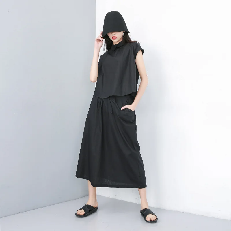 Jonature 2019 new Linen Solid Color Summer Two pieces sets Sleeveless Button Tops Pocket Skirt Streetwear Style Women Sets
Jonature 2019 new Linen Solid Color Summer Two pieces sets Sleeveless Button Tops Pocket Skirt Streetwear Style Women Sets