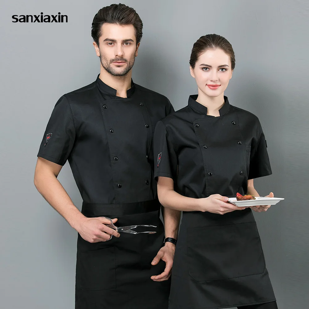 unisex Short sleeved cooker Work shirts Restaurant Kitchen Chef Jackets black and white chef clothes restaurant uniforms shirts
unisex Short sleeved cooker Work shirts Restaurant Kitchen Chef Jackets black and white chef clothes restaurant uniforms shirts