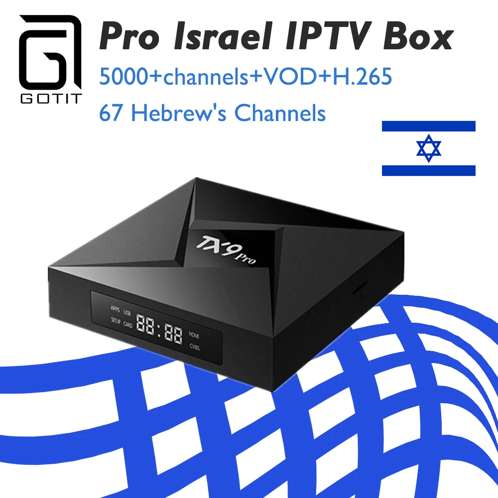 Hebrew Israel tv Box TX9 Pro Android 7.1 3GB 32G 4K UHD+ Smart Pro IPTV Box H.265 4K UHD Russian Europe USA 4800+Channels
Hebrew Israel tv Box TX9 Pro Android 7.1 3GB 32G 4K UHD+ Smart Pro IPTV Box H.265 4K UHD Russian Europe USA 4800+Channels