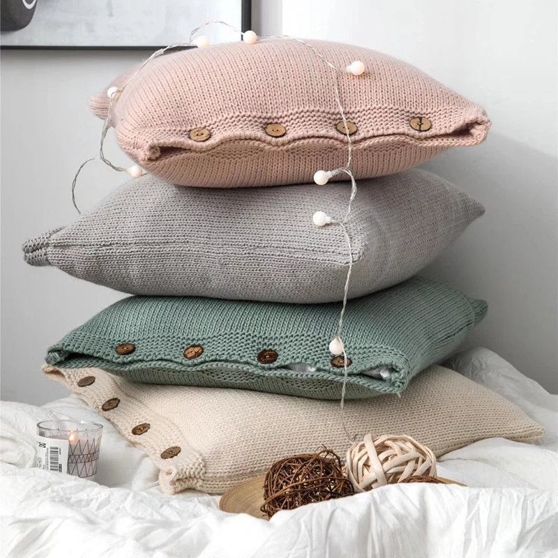 Plain Knitted Cushion Cover with Botton Soft Beige Pink Grey Green Pillow Case For Sofa Home Decorative 45*45cm Pillow Cover
Plain Knitted Cushion Cover with Botton Soft Beige Pink Grey Green Pillow Case For Sofa Home Decorative 45*45cm Pillow Cover