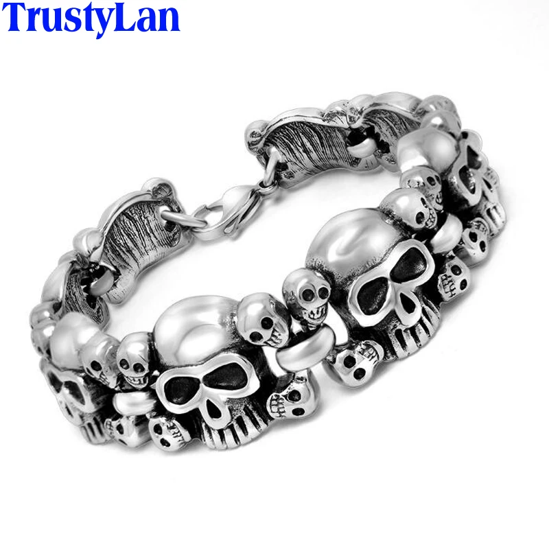 TrustyLan Punk Rock 20.5CM Chain Link Men Bracelet Jewelry 316 Stainless Steel Gothic Skull Mens Bracelets & Bangles Jewellery
TrustyLan Punk Rock 20.5CM Chain Link Men Bracelet Jewelry 316 Stainless Steel Gothic Skull Mens Bracelets & Bangles Jewellery