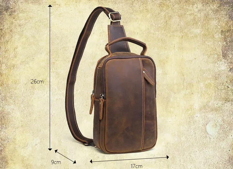 Woosir Genuine Leather Small Sling Bag for Men