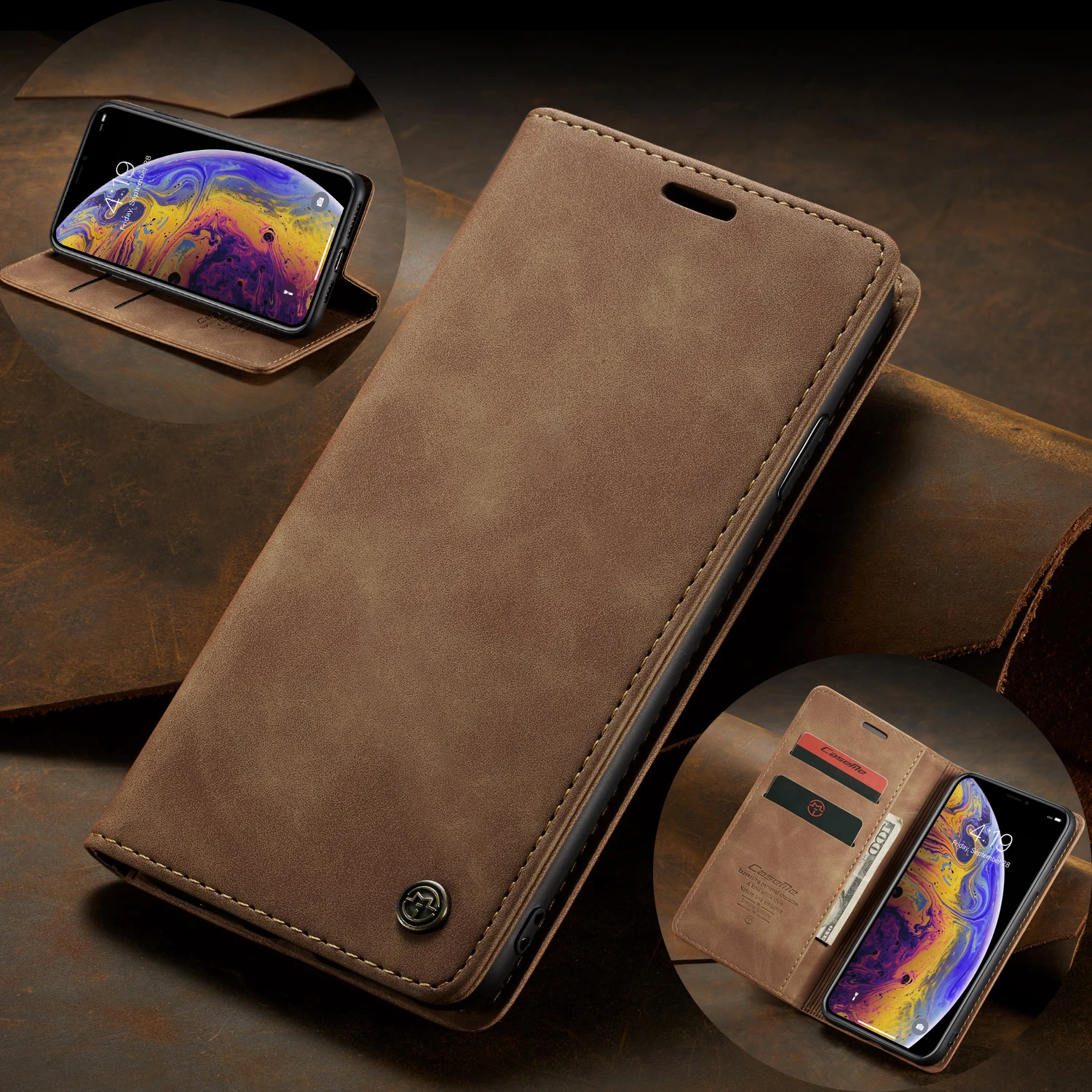 Case Me For iPhone X XR XS Max 8 7 6 Plus 5 Retro Luxury Matte Leather + Soft TPU Magnetic Flip Wallet Slot Stand Case Cover
Case Me For iPhone X XR XS Max 8 7 6 Plus 5 Retro Luxury Matte Leather + Soft TPU Magnetic Flip Wallet Slot Stand Case Cover