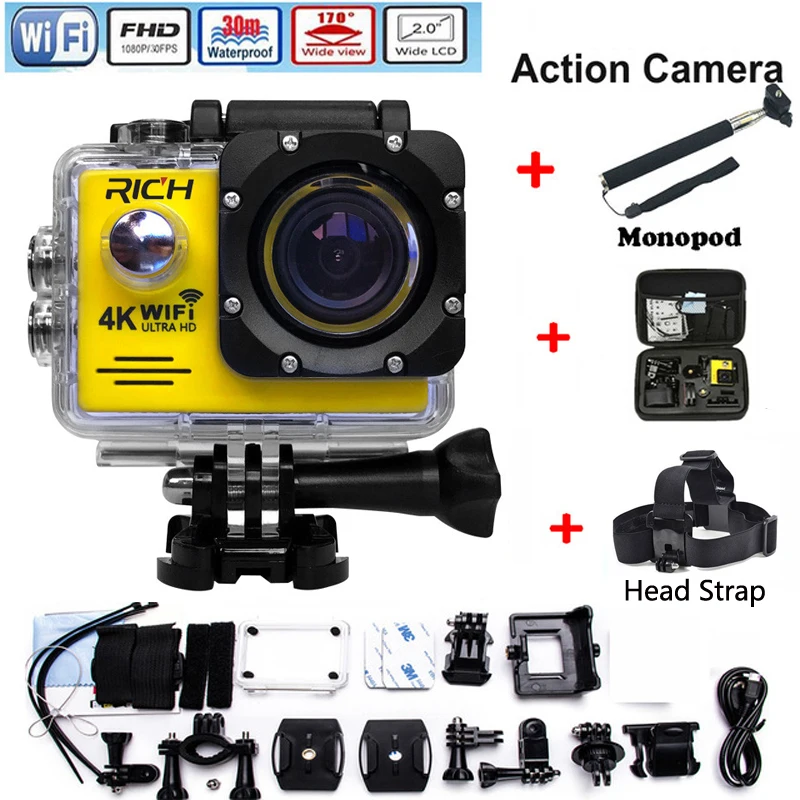 new Action Camera wifi for hot selling Sport Camera 1080P HD 30m Waterproof sports camrea Extra head strap+bag+Monopod
new Action Camera wifi for hot selling Sport Camera 1080P HD 30m Waterproof sports camrea Extra head strap+bag+Monopod