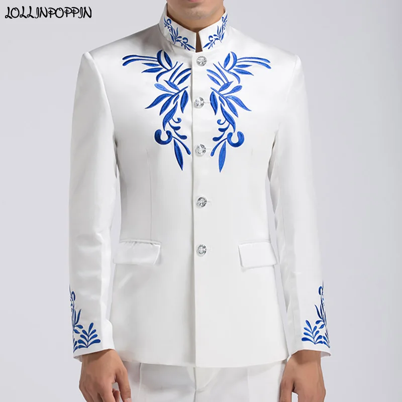 Chinese Style Embroidery Patterns Mens Stand Collar Suit Jacket Tang Tunic Jacket Men Wedding Jacket Embroideried Coat
Chinese Style Embroidery Patterns Mens Stand Collar Suit Jacket Tang Tunic Jacket Men Wedding Jacket Embroideried Coat