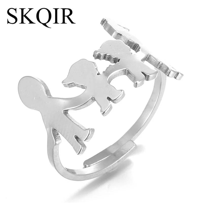 SKQIR Mom Dad Little Boys Figure Rings for Women Cute Silver Color Stainless Steel Family Rings Engagement Ring Party Gifts
SKQIR Mom Dad Little Boys Figure Rings for Women Cute Silver Color Stainless Steel Family Rings Engagement Ring Party Gifts