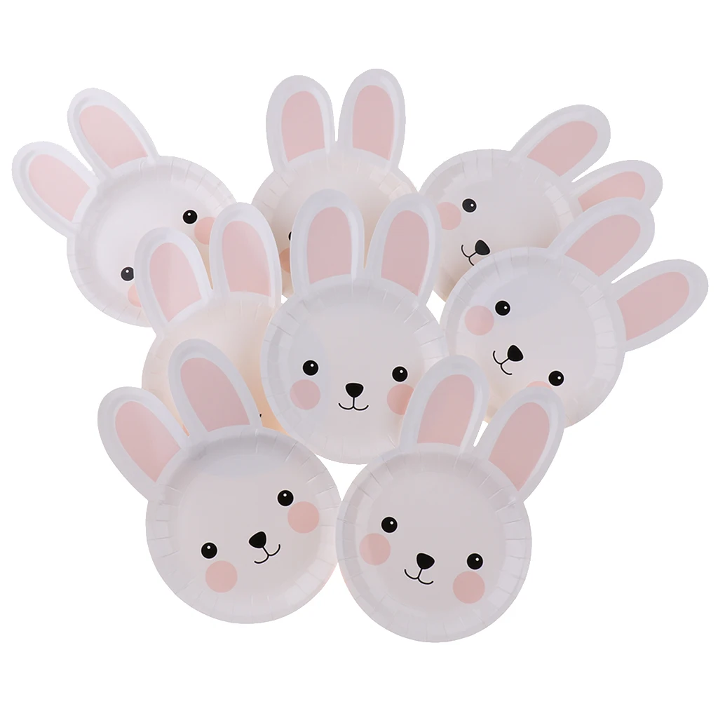 Pack of 8pcs Easter Holiday Bunny Disposable Plates Party Table Decor for putting slice cakes cupcakes muffins Pack of 8pcs Easter Holiday Bunny Disposable Plates Party Table Decor for putting slice cakes cupcakes muffins