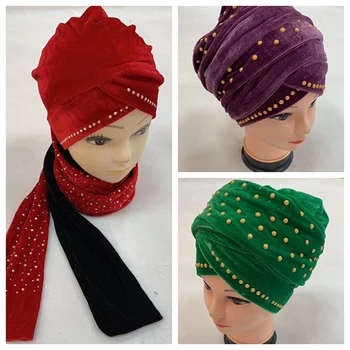 African Hat Women's Beautiful Velvet materials cap Long Head Wrap headband Cap Hat Materials Ladies Hair Accessories Scarf Cap
African Hat Women's Beautiful Velvet materials cap Long Head Wrap headband Cap Hat Materials Ladies Hair Accessories Scarf Cap