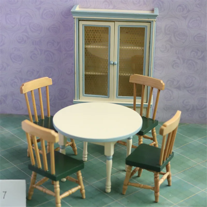 1:12 Dollhouse Miniature Kitchen cabinet Furniture green Wooden Dining Table Chair 6pcs/set Children Gift house play toys
1:12 Dollhouse Miniature Kitchen cabinet Furniture green Wooden Dining Table Chair 6pcs/set Children Gift house play toys