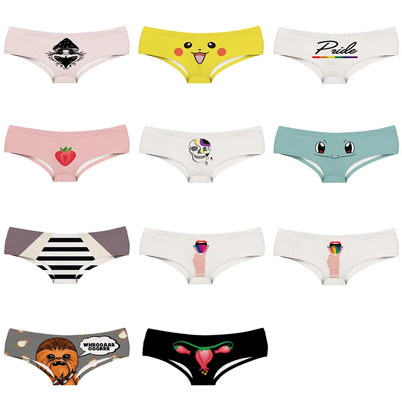 Cute Cartoon Pattern Lady Underwear Cute Pokemon Pikachu Squirtle Girl Briefs Skull Strawberry Mushroom Flower Women Panties
Cute Cartoon Pattern Lady Underwear Cute Pokemon Pikachu Squirtle Girl Briefs Skull Strawberry Mushroom Flower Women Panties