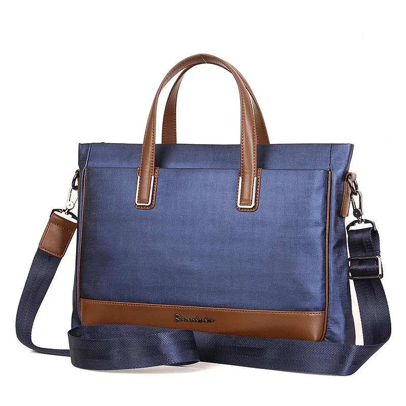 BANNINIU Men's Leather & Nylon Business Bag Waterproof