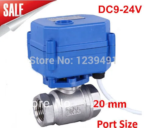 Motorized Ball Valve 3/4" DN20 DC9-24V 2 way Stainless Steel 304 Electric Ball Valve ,CR04 Wire
Motorized Ball Valve 3/4" DN20 DC9-24V 2 way Stainless Steel 304 Electric Ball Valve ,CR04 Wire