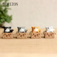 4 pcs Cute Cat Mini Fairy Resin Decorative Crafts Home Decoration Terrarium Accessories For 2017 Fashion House Figurines