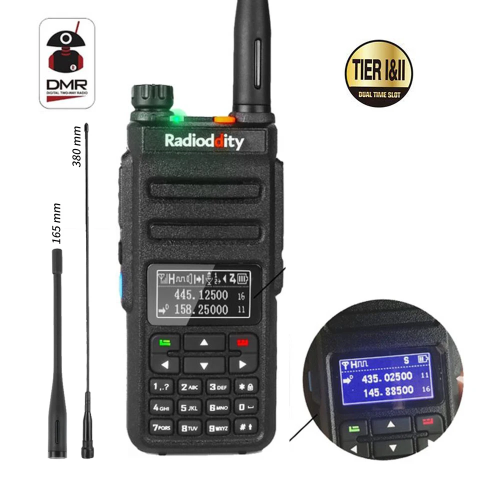 Radioddity GD-77BB New Screen Dual Band Dual Time Slot DMR Ham Two way Radio Digital Radios Inverted Display Walkie Talkie
Radioddity GD-77BB New Screen Dual Band Dual Time Slot DMR Ham Two way Radio Digital Radios Inverted Display Walkie Talkie
