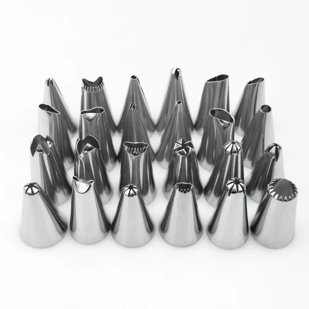 Cake Decorating 24Pcs/set Large Stainless steel Icing Piping Nozzles Pastry Tips Set Kitchen Accessories Cupcake Nozzle
Cake Decorating 24Pcs/set Large Stainless steel Icing Piping Nozzles Pastry Tips Set Kitchen Accessories Cupcake Nozzle