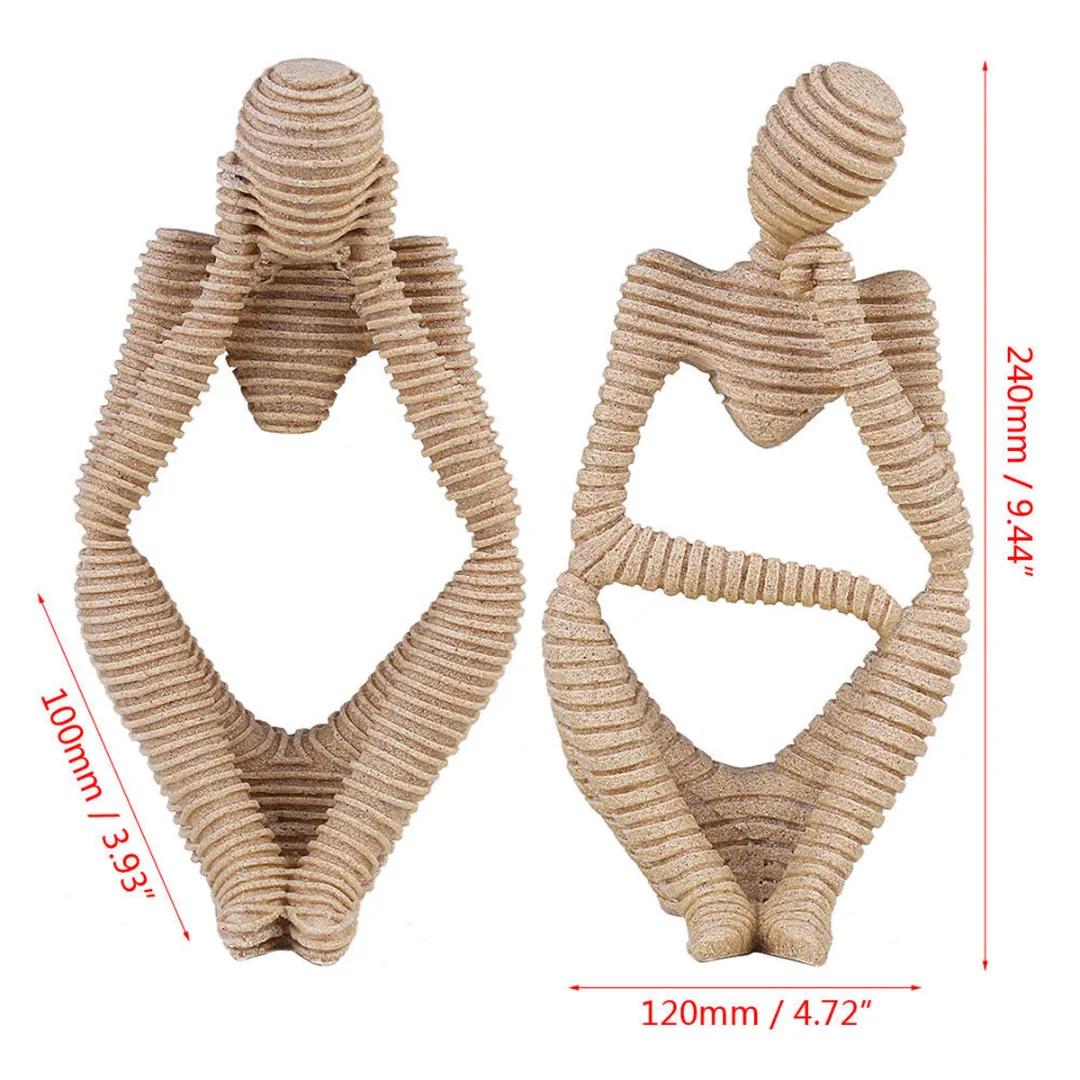 Nature Resin Sandstone Statues Abstract Characters Thinker Figure Hand Carved Figurine Crafts For Home Decor Accessories