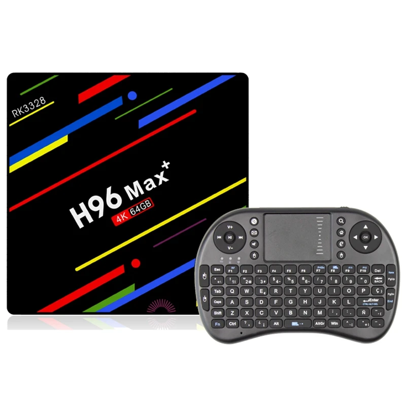 

H96 Max Plus+ Android 9.0 Tv Box 4G Ram 64G Rom Rk3328 Quad-Core 64Bit 2.4/5G Wifi Lan Smart Media Player H.265 Dlna Set-Top B