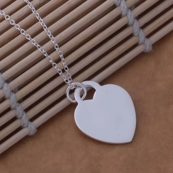 Ожерелье из серебра 925 пробы с круглым кулоном в форме сердца|necklace image|necklace