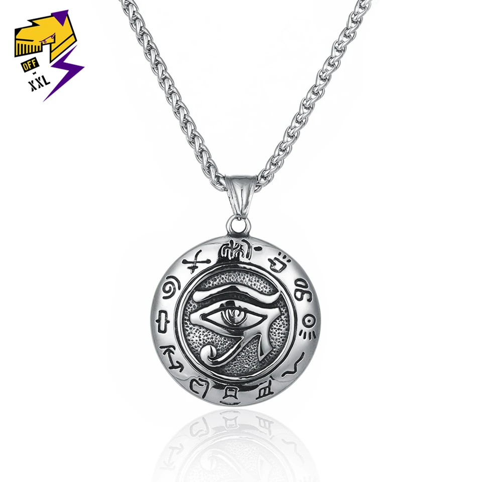 Retro Ancient Eye of Horus Necklace Men/Women Stainless Steel Ankh Necklace Egyptian Pharaoh Protection Sign Amulet Kolye Bijoux
Retro Ancient Eye of Horus Necklace Men/Women Stainless Steel Ankh Necklace Egyptian Pharaoh Protection Sign Amulet Kolye Bijoux
