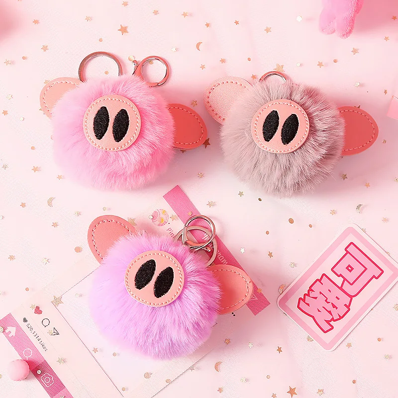 Cartoon Pig Faux Fur Key Holder Wallet Pink Kawaii Girls Animal Pendant PU Leather Key Holder Case Pompons Keychain for Women
Cartoon Pig Faux Fur Key Holder Wallet Pink Kawaii Girls Animal Pendant PU Leather Key Holder Case Pompons Keychain for Women