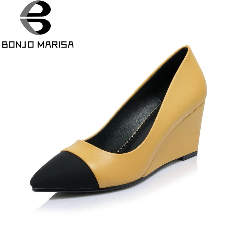 BONJNOMARISA 2020 Spring Autumn Brand Sexy Pointed Toe Women Pumps Mixed Color Shallow Wedges Shoes Woman Big Size 32-42
BONJNOMARISA 2020 Spring Autumn Brand Sexy Pointed Toe Women Pumps Mixed Color Shallow Wedges Shoes Woman Big Size 32-42