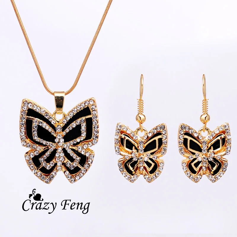 Luxury girl / Women Gold-color Austrian crystal necklace Earrings Jewelry Sets butterfly free shipping
Luxury girl / Women Gold-color Austrian crystal necklace Earrings Jewelry Sets butterfly free shipping