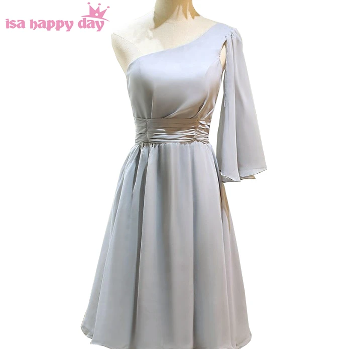 women grey formal size 6 short one shoulder chiffon girls party dress evening length gown dresses gowns china to party H4265
women grey formal size 6 short one shoulder chiffon girls party dress evening length gown dresses gowns china to party H4265
