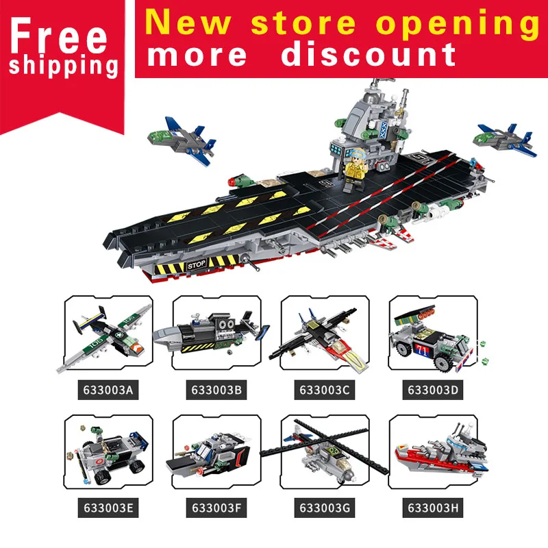Ant hot Military Series Aircraft Carrier Eight in one Plastic Building Block Sets Educational DIY Bricks Toys for children
Ant hot Military Series Aircraft Carrier Eight in one Plastic Building Block Sets Educational DIY Bricks Toys for children