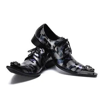 Men Fashion Metal Pointed Head Lace-up Soft Leather Shoes Business Fashion Casual Shoes 
Men Fashion Metal Pointed Head Lace-up Soft Leather Shoes Business Fashion Casual Shoes