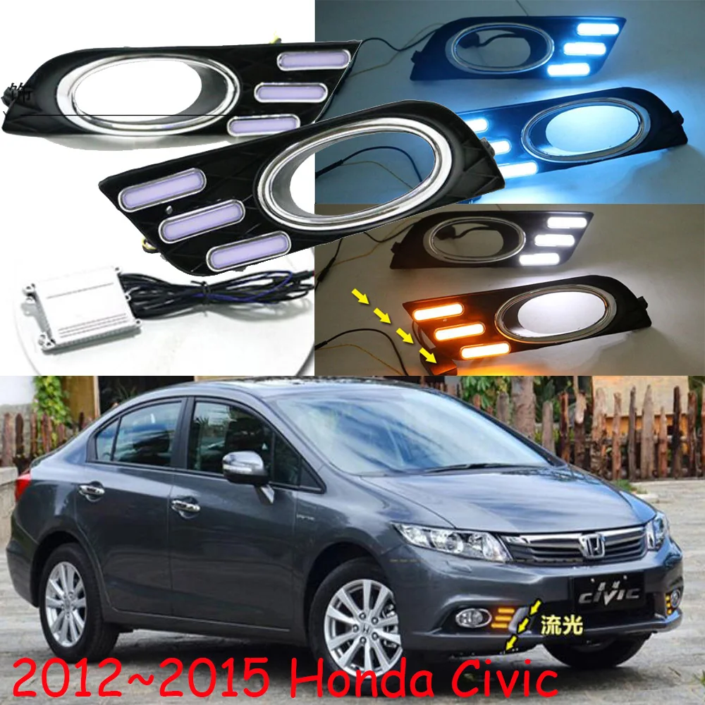 

1set car bumper headlight for Honda Civic daytime light car accessories LED DRL headlight for Civic fog light