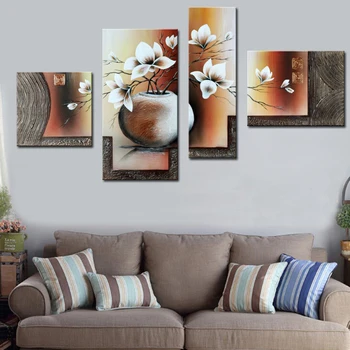 Modern Exquisite 4 Panel Home Decor Oil Painting Calligraphy Beautiful White Flower in Pot 100% Hand Painted Acrylic On Canvas
Modern Exquisite 4 Panel Home Decor Oil Painting Calligraphy Beautiful White Flower in Pot 100% Hand Painted Acrylic On Canvas