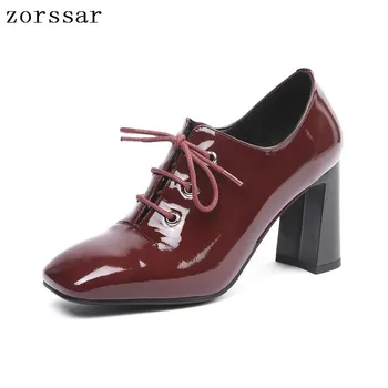 Zorssar 2019 New women Pumps Patent leather Shallow Lace up Square Toe High heels Wedding Party derss shoes plus size 33-43
Zorssar 2019 New women Pumps Patent leather Shallow Lace up Square Toe High heels Wedding Party derss shoes plus size 33-43